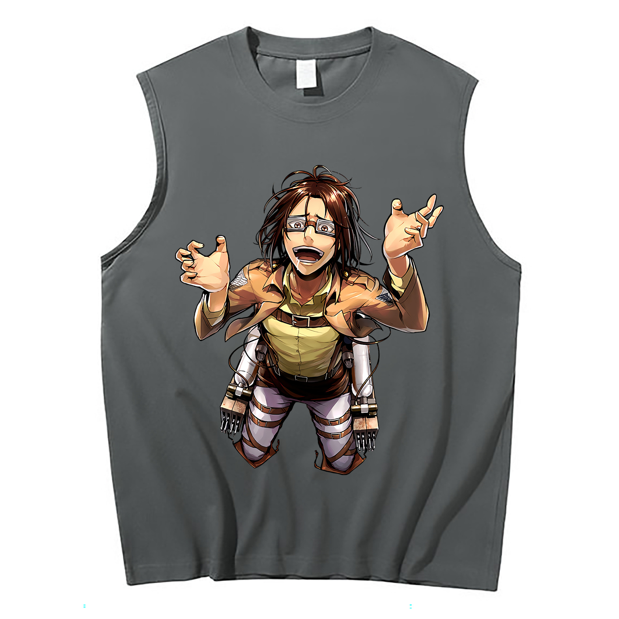 （画像用） 進撃の巨人 ハンジ·ゾエ Attack on Titan Hanji Zoe コットン100％タンクトップ（フロントプリント）